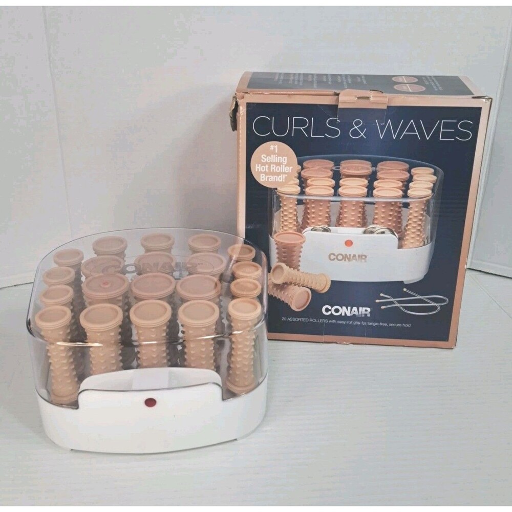 Conair HS38N Curls Waves 20 Hot Rollers Hair Setter Tested Working Missing Pins